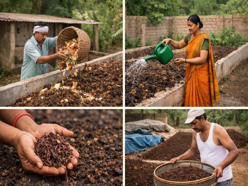 vermi compost banane ki vidhi aur organic khad ka upyog