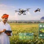 Indian farmer using digital agriculture tools in smart farming India