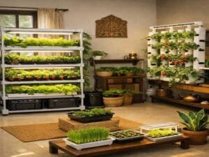 Indoor farming setup at home in India with modern smart gardening ideas