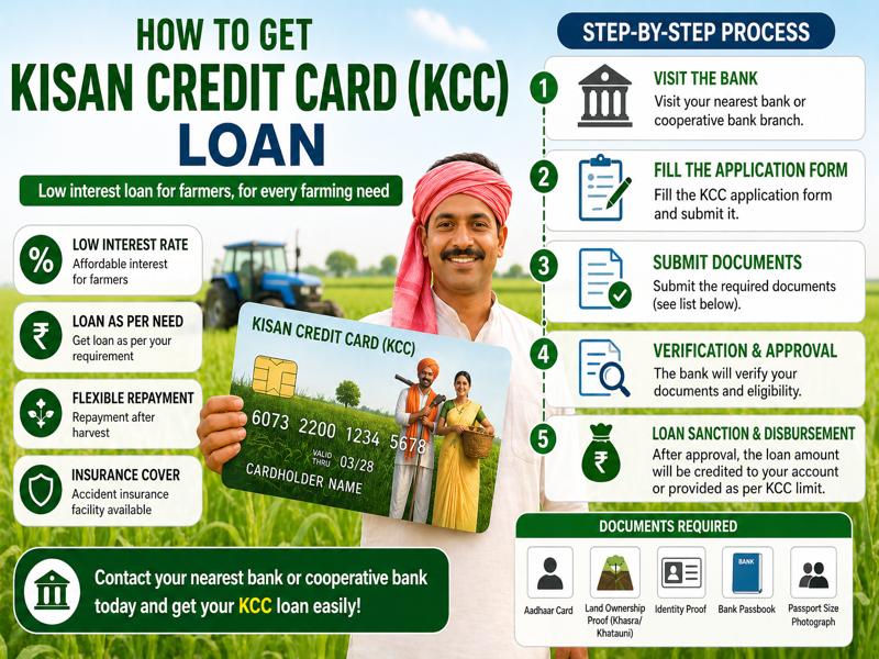 Farmer applying for Kisan Credit Card loan step-by-step guide