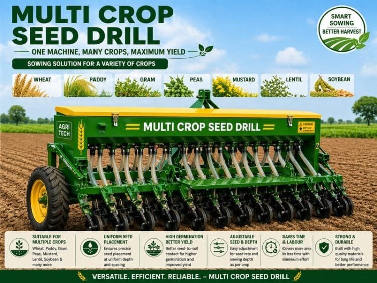 Seed drill machine used for wheat sowing in Indian farming