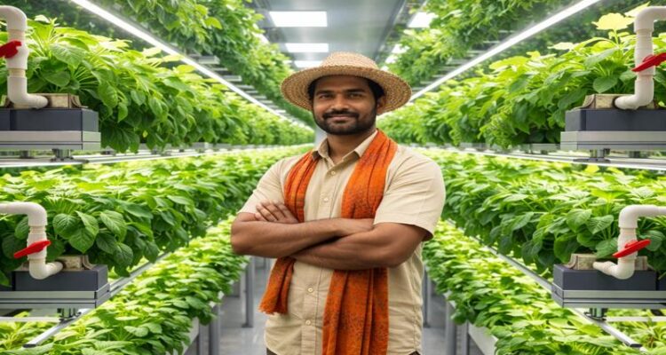 Modern vertical farming system in India using hydroponic technology