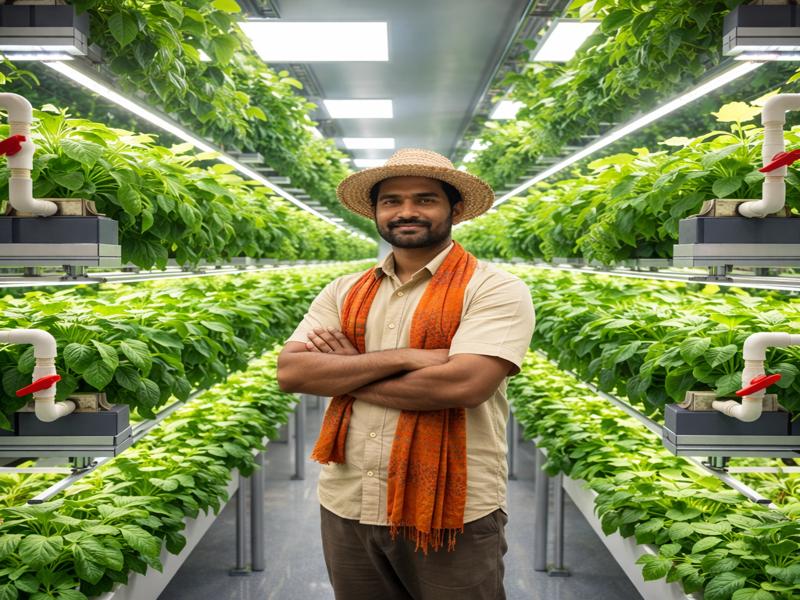 vertical kheti setup indoor farming plants stacked layers system