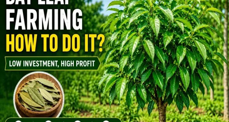 Bay leaf farming field with healthy plants and high profit farming