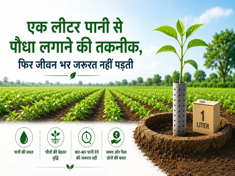 Ek liter pani se paudha lagane ki water saving farming technique