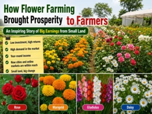 Farmer earning big income through flower farming on a small field