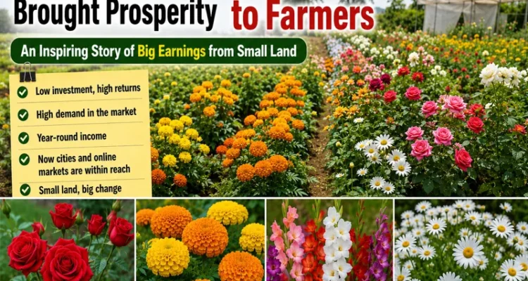 Farmer earning big income through flower farming on a small field
