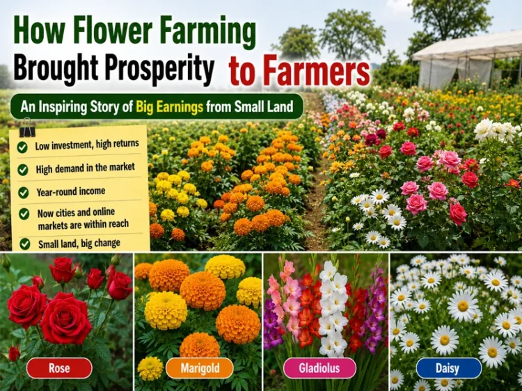 Farmer earning big income through flower farming on a small field