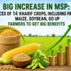 New MSP rates announced for 14 Kharif crops including paddy and maize