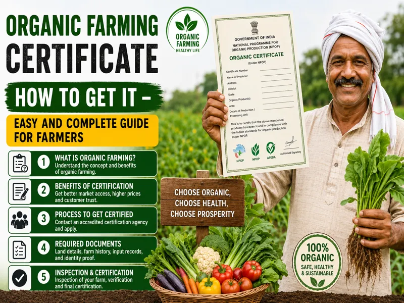 Indian farmer applying for organic farming certificate in India