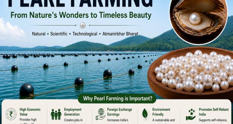 Step-by-step pearl farming process with oysters in India