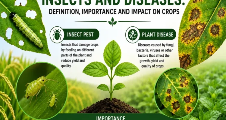 Pests and diseases in crops with examples and impact on crop production
