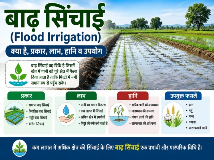 Baadh Sinchai (Flood Irrigation) Method in Agriculture Field