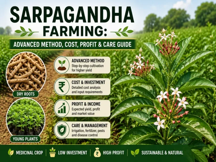 Sarpagandha farming guide showing medicinal plant cultivation in field