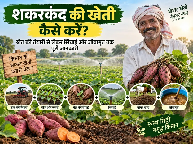 Shakarkand ki kheti kaise karen, kheti ki taiyari aur sinchai